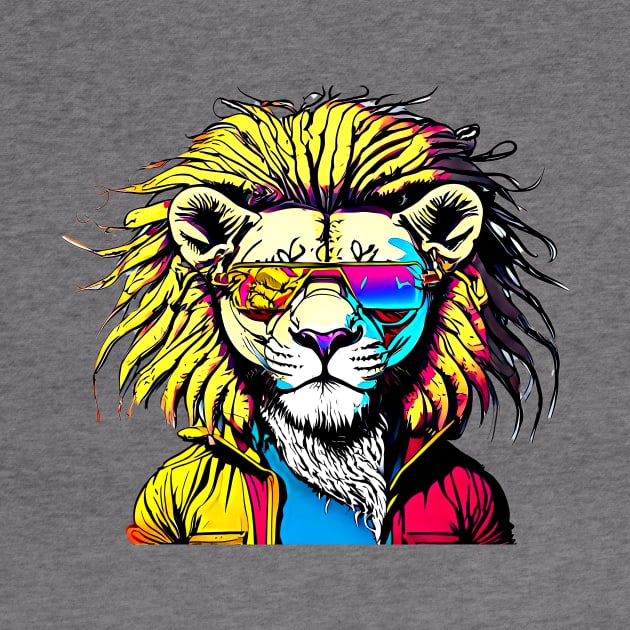 Roaring Style: A Lion's Selfie in the Concrete Jungle by SkloIlustrator